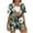 Army Green, variant on 2 Piece Outfits for Women Summer Trendy Floral Printed Short Sleeve Cardigan Shirt & Shorts Hawaiian Beach Sets (XL, Green)