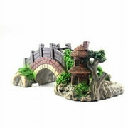 Aquarium Ornament Fish Tank Bridge Landscape Tree Photography Prop Decoration