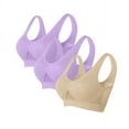 thumbnail image 3 of Birdeem 3Pc Womans Solid Color Gathered Together Large Size Daily Bra Underwear No Rims, 3 of 8