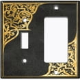 thumbnail image 2 of Metal Light Switch Plate Outlet Cover (French Victorian Frame - Single Toggle Single Rocker), 2 of 2