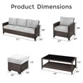 thumbnail image 3 of RoyalCraft Outdoor Patio Furniture Set, 6 Piece Outdoor Rattan Sofa Set, All Weather Wicker Conversation Set with Coffee Table, Ottomans for Porch Backyard Garden, Grey, 3 of 3