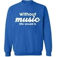 thumbnail image 2 of OXI Crewneck Sweatshirt - Without Music Life Would B, Basic Casual Sweatshirts for Men's and Women Fleece Sweatshirt Long Sleeve - Royal Blue X-Large, 2 of 2