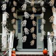 thumbnail image 1 of Decoraciones colgantes para fiestas de Halloween | Juego de 6 manos esqueletas ligeras de papel | Decoración gótica espeluznante para casas o eventos | Materiales de manualidades DIY para Llaveros, 1 of 7