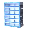 thumbnail image 1 of Caja de almacenamiento de hardware con 18 rejillas, 18 x 37,5 x 48,5 cm, organizador de tornillos para fabricación de joyas, oficina en casa, versátil Azul, 1 of 8