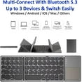 thumbnail image 5 of Slim Foldable Wireless Keyboard Compatible with Motorola razr (2020) with TOUCHPAD Mouse Fully Universal providing 48H Use, 560 Days Standby, Portable, Compact, Tri-Fold, Rechargeable!, 5 of 9