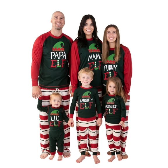LazyOne Matching Family Pajamas, Elf Christmas Pajamas for Family, Festive Pj's for Adults, Kids, Babies, and Dogs