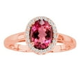 thumbnail image 1 of Ilano Collection R50916-14R-RB-64-vs2 6 x 4 in. 14K Rose Gold Oval Rubilite Vs2 Gemstone Ring, 1 of 1