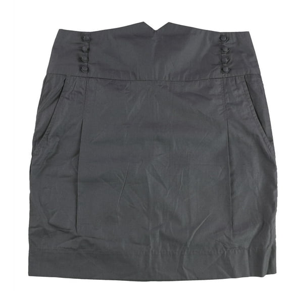 Obey Womens Button and Pleats Pencil Skirt, Grey, 28