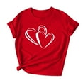 thumbnail image 4 of Erwazi Valentines T-Shirt Print Graphic Tees Cute Heart Shirts Casual Short Sleeve Crewneck Tee Top, 4 of 5