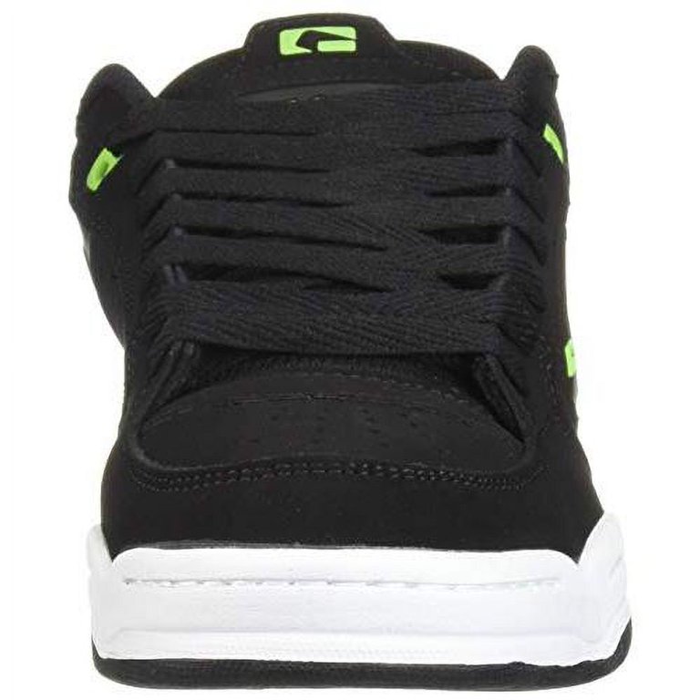 Globe Tilt Men's Skate Trainers – Black Green Leather Skate Shoes, Padded Collar, Cupsole Construction