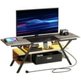 thumbnail image 2 of Bestier 55" TV Stand with Power Outlets Gaming Entertainment Center with LED Light, Gray, 2 of 9