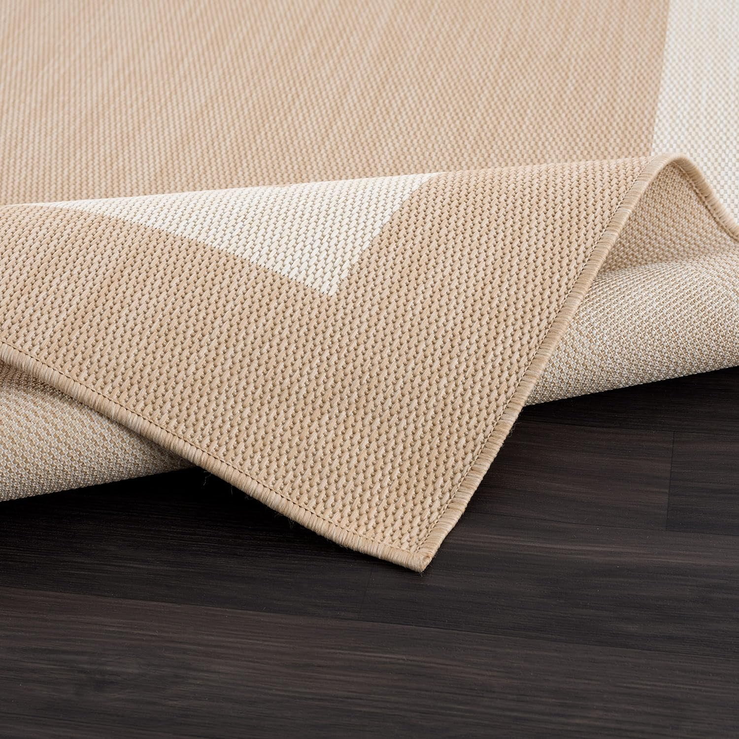 Outdoor Rug 5x7  Modern Outside Rugs For Patios Porches Waterproof Durable Washable Non-shedding Easy-to-clean Indoor Area Carpet (5 X 7 Bordered - Beige/white)