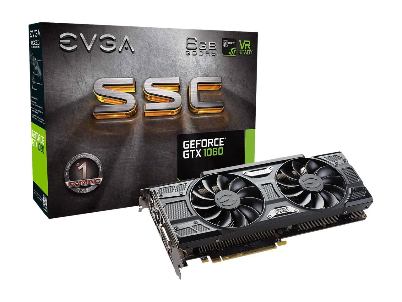NEW EVGA GeForce GTX 1060 SSC 6GB GDDR5 Gaming Video Graphics Card ...