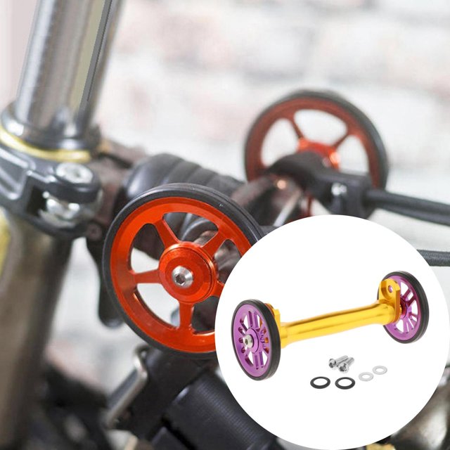 Bicicleta Plegable Easy Rueda de Extensión Modificación de Estacionamiento Transporte Refit Component Parte con Ruedas para Morado dorado Soledad Ruedas fáciles de bicicleta