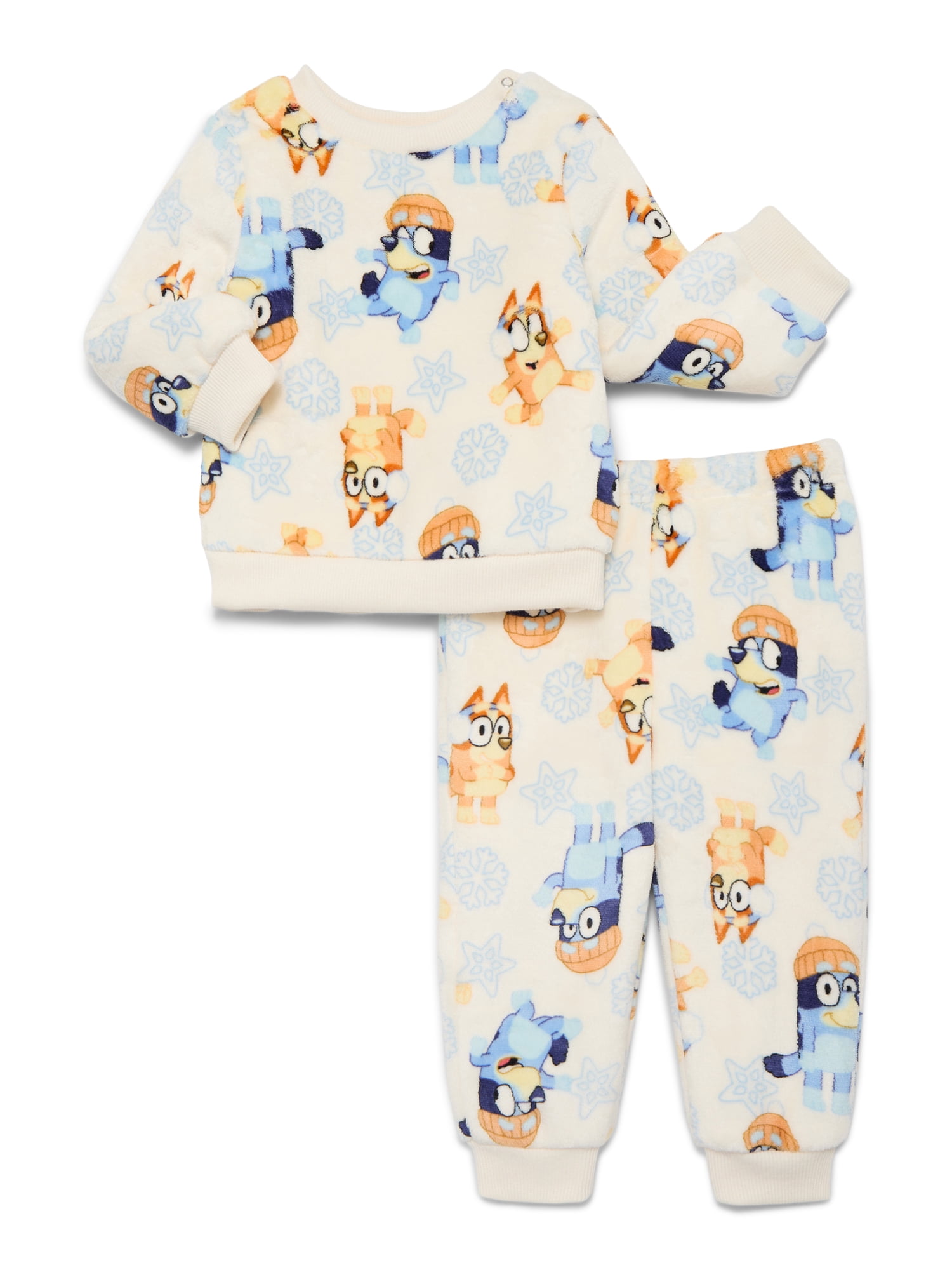 Bluey Unisex Toddler Plush Print Sweatshirt and Pants Set, 2-Piece, Sizes 12M-5T