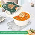 thumbnail image 3 of Yayeee Pot Holders Kitchen Heat Resistant with Pocket 7"x9.8" Cotton Oven Cooking Hot Pads, Green Christmas Gingerbread, 3 of 7
