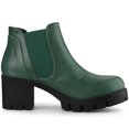 thumbnail image 5 of Unique Bargains Women's Lug Sole Block Heel Chelsea Ankle Boots, 5 of 5