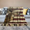 thumbnail image 2 of Orinice Deer Flag Wooden Sign Warm Lightweight Blanket Soft Fleece Blankets All Seasons for Bed Couch Sofa Decor Cow Gifts 50x60in, 2 of 6