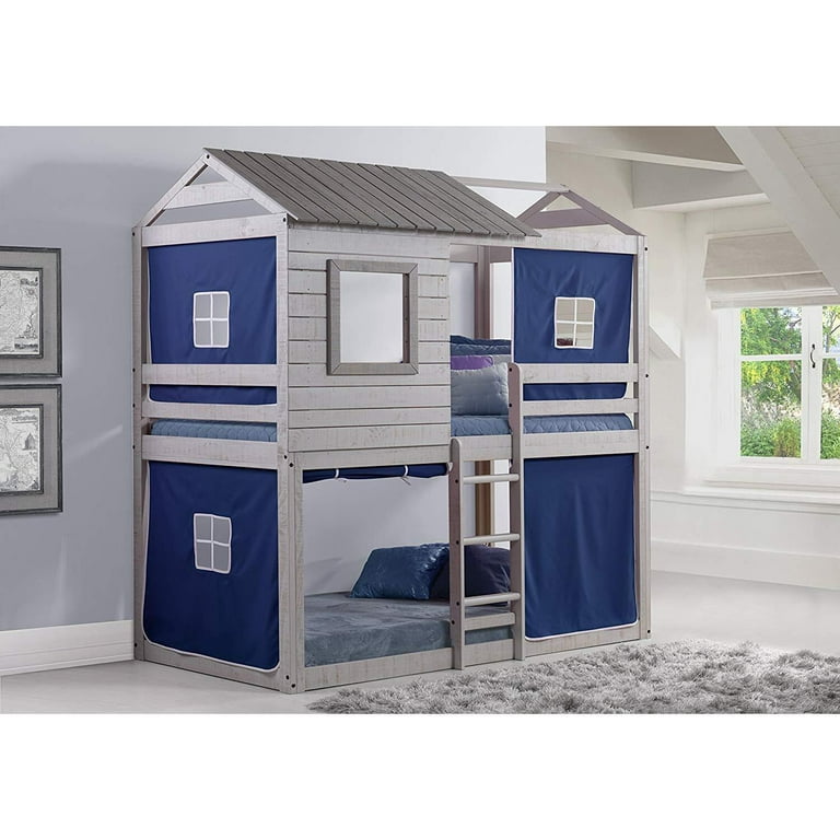Deer blind blue tent twin bunk bed loft discount