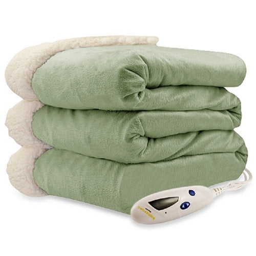 Biddeford Luxuriously Soft Electric Heated Micro Mink and Sherpa Throw