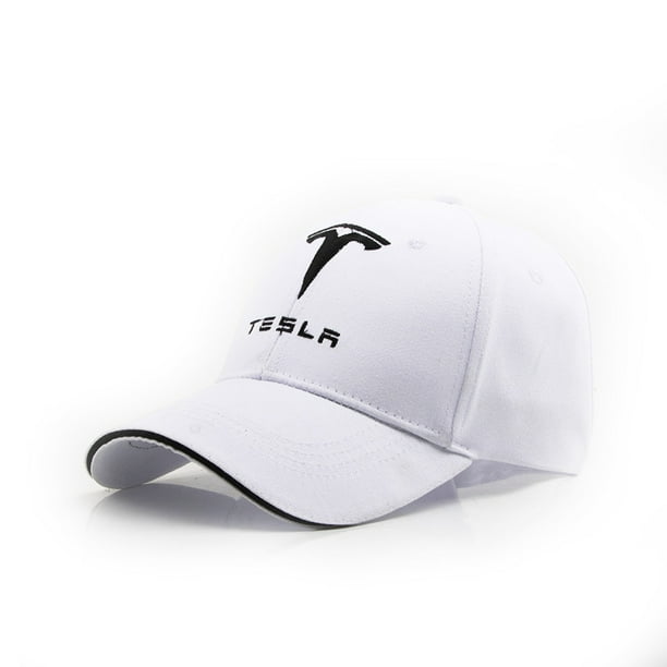 SHENMO Sports Hat Outdoor Sunshade Hat Tesla Hat -White 