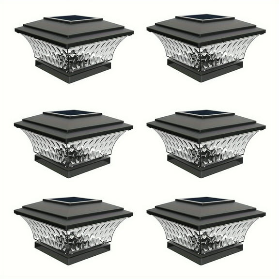 Outdoor LED Solar Post Cap Lights for Deck And Fence, Featuring Two Lighting Modes: Warm White And Bright White, Designed for 4X4 Wooden Posts.