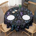 thumbnail image 3 of Black Halloween Ghost Spider Pattern Round Tablecloth 60"x60",Wrinkle Wipeable Table Cloth for Kitchen Dining Room Picnic Patio Party, 3 of 6