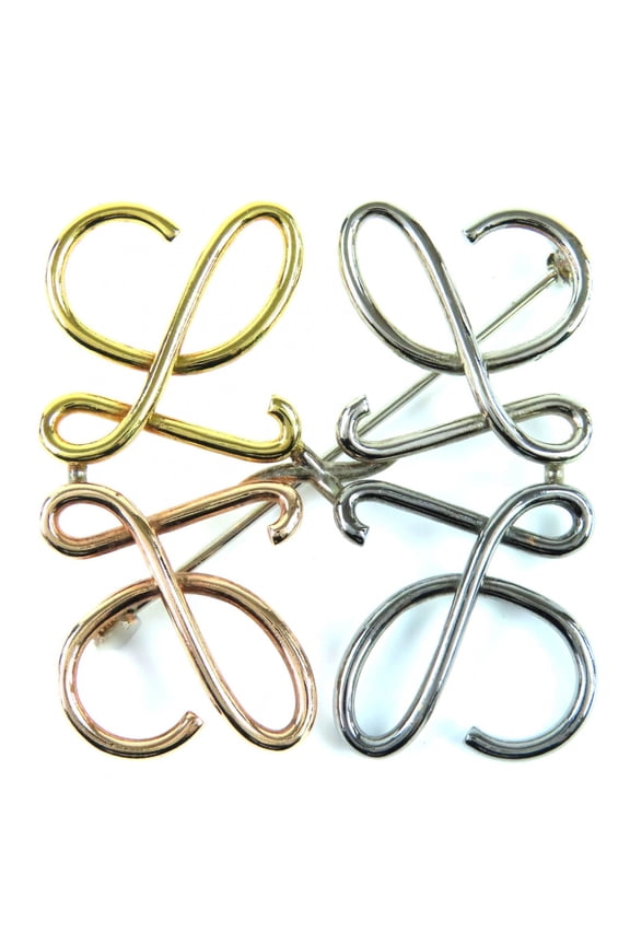 Pre-Owned LOEWE Anagram Brooch in 4 Colors: Gold, Silver, Bronze. Comes with dust bag. Highly...
