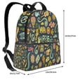 thumbnail image 4 of Lsque Colorful Hippie Pattern Backpack – School Travel Canvas Daypack with Ergonomic Padded Straps, Multiple Compartments & Leather Handle, 4 of 5