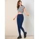 thumbnail image 2 of Leggings De Mujer Pantalones De Estribo De CintuElástiDe Color Sólido Azul oscuro L, 2 of 6