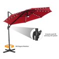thumbnail image 7 of Ainfox Outdoor 10ft Solar  Cantilever Offset Hanging Patio Umbrella with 360-Degree Rotation(Red), 7 of 7