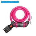 thumbnail image 2 of Uxcell 3.9 Feet Combination Bicycle Lock, 5 Digit Steel Cable Long Coiled Resettable Combination Code Lock, Rose Red, 2 of 5