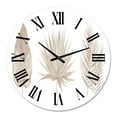 thumbnail image 2 of Designart 'Tropical Beiges Leaves' Traditional Wall Clock, 2 of 5