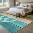thumbnail image 4 of 5'x8' Area Rugs, Teal Blue Brown Anchor Indoor Outdoor Area Rug for Living Room Bedroom, Vintage Nautical Coastal Ocean Wooden Washable Bathroom Rugs Kitchen Floor Carpet Mats Home Decor Aesthetic, 4 of 8