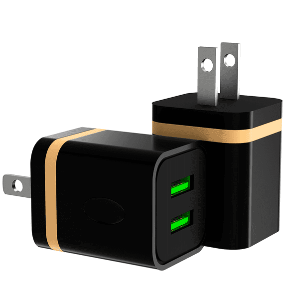 ACE 2 Pack USB Wall Charger, Fast Charging Block 2.1A Dual Port USB Power Adapter Wall Charger Plug Cube Compatible with Phone Xs Max XR X 8 7 6 Plus 5 4, Pad, Samsung, LG, Moto, Android&More