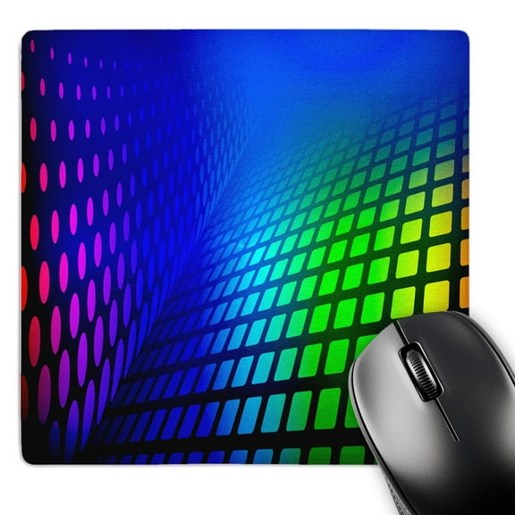 3dRose, Reflections of light in rainbow neon colors background art, MousePad