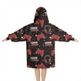 thumbnail image 2 of Red Controllers Games Icons Black Pattern Blanket Hoodies for Kids 6-13YR Oversize Wearable Blanket Hoodies for Boys Girls Teens, 2 of 7