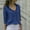 Blue, variant on Women'S Long Sleeve Solid Color Button Turn-Down Collar Shirts Blouses Tops Grey S