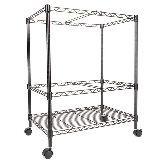 Two Tier Metal Rolling Mobile File Cart for Letter/Legal Size Office