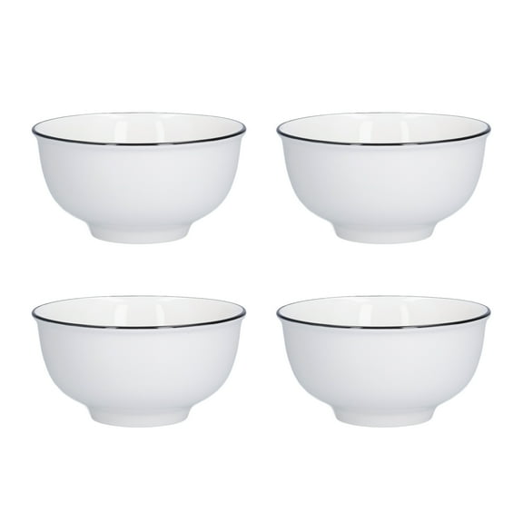 Small Bowls Set, White Ceramic Bowls of 4, Porcelain Bowl for Kitchen Dessert Rice Side Dish Snack Soup Fruits Cereal Ice Cream, Microwave Dishwasher Freezer Oven Safe Easy Clean Stackable