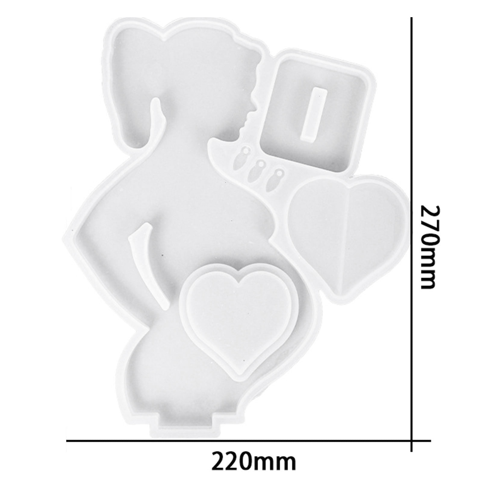 Jikolililili 10 inch Resin Picture Frame Molds, Large Size Silicone Photo Frames Resin Molds for Casting, Pregnant Mom Shape Silicone Epoxy Molds for