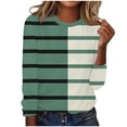 thumbnail image 2 of ChaoHeng Women Casual Long Sleeve Print Round Neck Loose T-Shirt Blouse Tops,Women's Sweatshirts and Hoodies Plus Size New Trendy(Green,S), 2 of 4