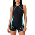 thumbnail image 3 of BSDJILFG One Piece Spring Suit for Women Half Zip Graphic Swimsuit Waterproof Sleeveless Boyshort Surfing Suit, 3 of 8