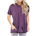 thumbnail image 2 of Nuoqisi Hauts à Manches Courtes pour Femmes T-Shirts d'Été Col Rond Mode Décontractée T-Shirt Basique T-Shirts Surdimensionnés Hauts d'Été Printemps Décontracté Coupe Ample Entraînement Manches Courtes 2026 Vacances à la Plage, 2 of 8