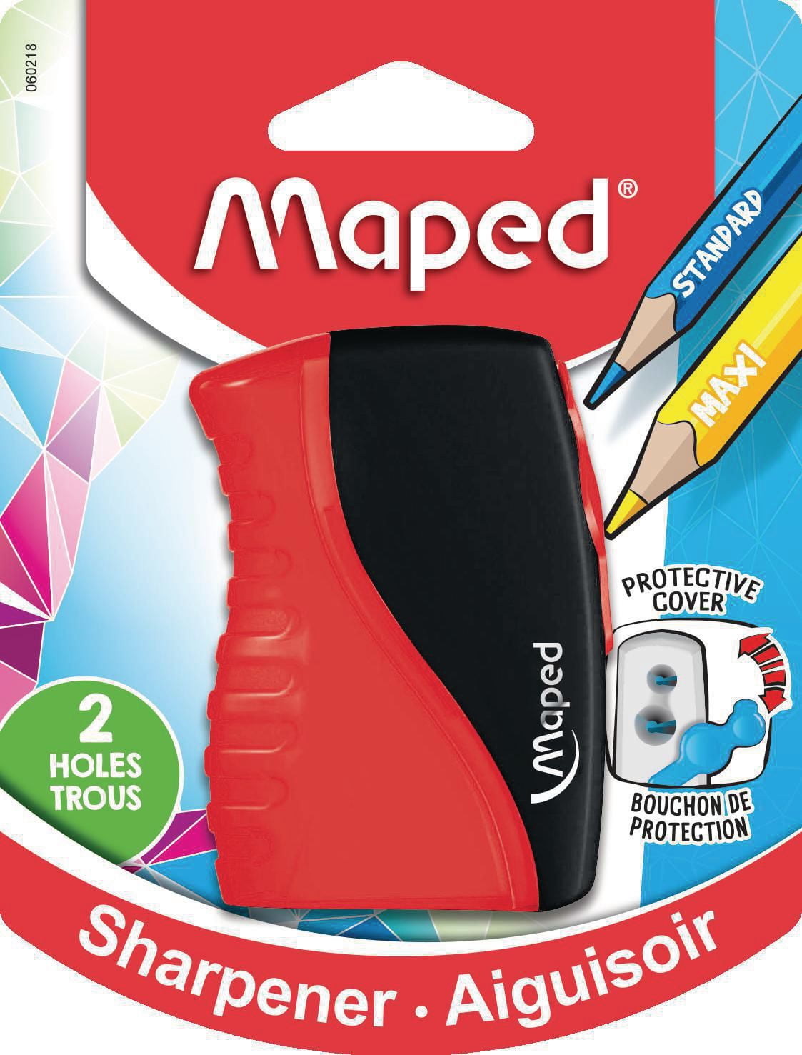 Maped Vertical Sharpener 2 holes - Red, 2 Holes sharpener canister - Red