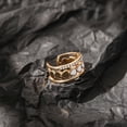 thumbnail image 4 of Heart Ring Gold Plated Korean Design Unisex Ring with Alloy and Artificial Gems Inlaid Geometric Metal Elements Fashion Jewelry Gift for Her or Him, 4 of 5