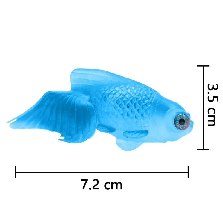 Silicone Artificial Fish Aquarium Decortion High Simulation Lifelike Floating Fake Betta Fish Tank Ornament, Size: Goldfish, Blue