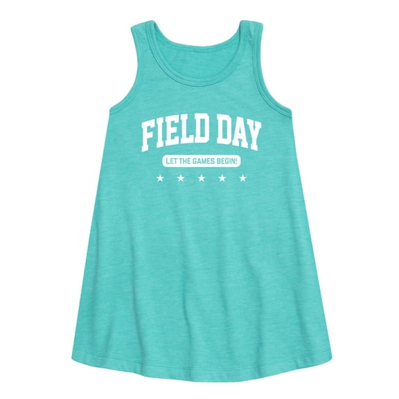 Instant Message - Field Day Let The Games Begin - Toddler and Youth Girls A-line Dress