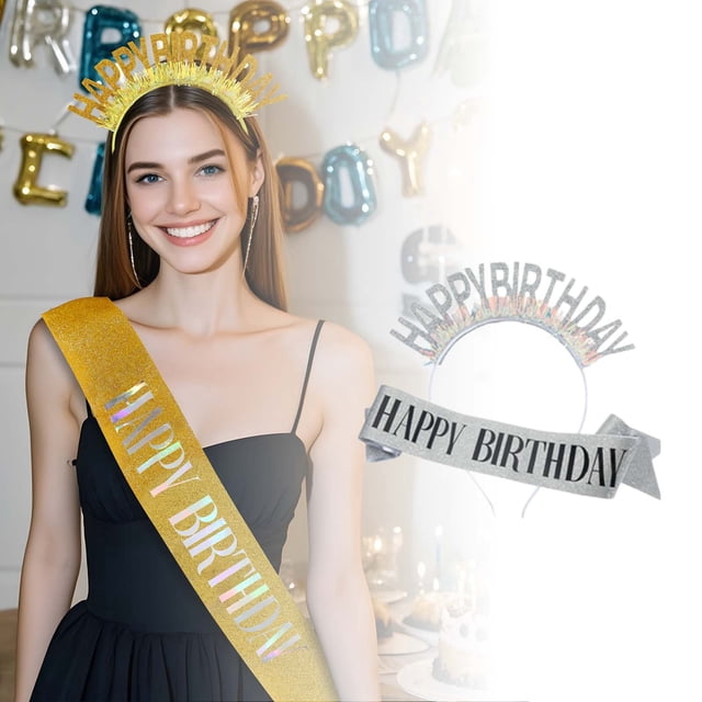Customizable Sparkling Letter Shoulder Strap for Event & Party Use - for Birthday Celebrations Graduation Ceremonies and Beauty Pageants with Hot Stamped Font and Pin Set
