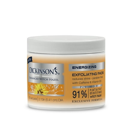 Dickinson's Enhanced Witch Hazel Energizing Exfoliating Face Pads, 60 (Best Exfoliating Pads For Face)
